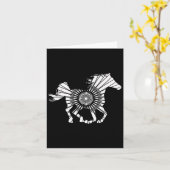 アラビア馬の乗馬耐久ポニーギフト カード (黄色い花)