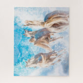 アラビア馬の冬の尾 ジグソーパズル (縦)