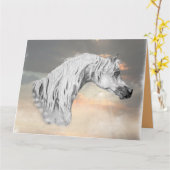 アラビア馬カード カード (黄色い花)