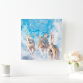 アラビア馬冬尾 スクエア壁時計 (ホーム)