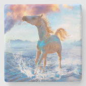 アラビア馬「星の島の馬」 ストーンコースター (正面)