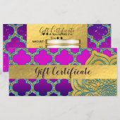 アラビア・インド・モロッコ テーマ ギフト証明書 (正面/裏面)