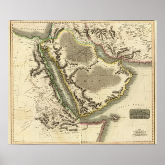 アラビア、エジプト、アビシニア、紅海 ポスター (正面)