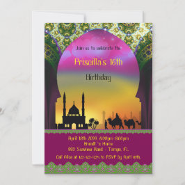 アラビアSweet sixteenの誕生日の招待、第16 招待状