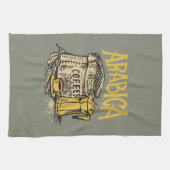 アラビカコーヒーlヴィンテージ画像 キッチンタオル (横)