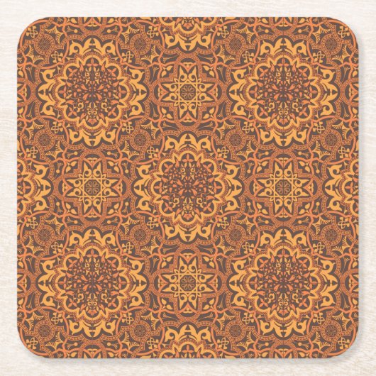 アラビスタイリッシュアオーナメント スクエアペーパーコースター (正面)