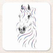 アラビスタイリッシュア馬 スクエアペーパーコースター (正面)