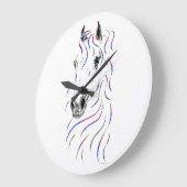 アラビスタイリッシュア馬 ラージ壁時計 (傾斜)