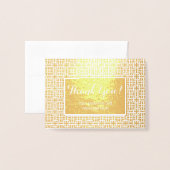 アラビパーソナライズされたア実在ク金フォイルありがとう 箔カード (封筒付き正面)