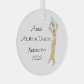 アラビパーソナライズされたア形見 ガラスオーナメント (正面右)