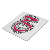 アラビモダンア書道アート – 赤デザインオン タイル (側面)