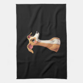 アラビ最高のア・グレイハウンド長袖T-Shiとの生活 キッチンタオル (縦)