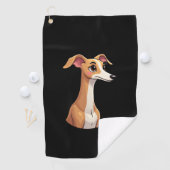 アラビ最高のア・グレイハウンド長袖T-Shiとの生活 ゴルフタオル (インサイチュ)