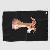 アラビ最高のア・グレイハウンド長袖T-Shiとの生活 ゴルフタオル (横)