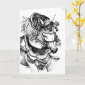 アラビ空白のア馬グリーティングカード カード (黄色い花)