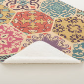 アラビ語、カラフルとのシームレスなパッチワークタイル シェルパブランケット (3/4)