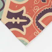 アラビ語、カラフルとのシームレスなパッチワークタイル フリースブランケット (角)