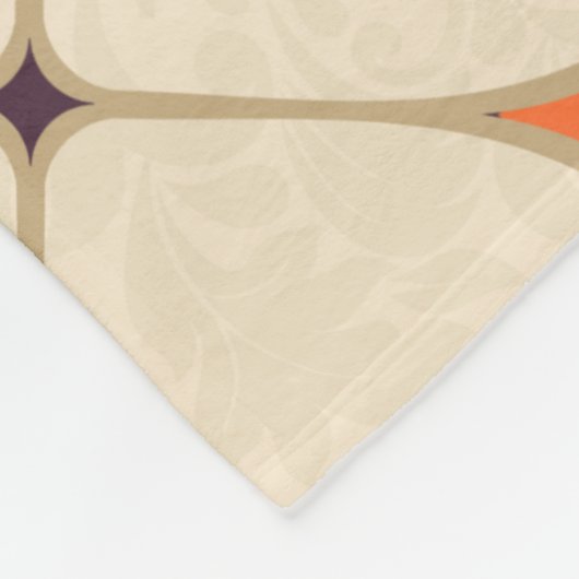 アラビ語、カラフルとのシームレスなパッチワークタイル フリースブランケット (角)