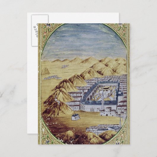 アラファの山々に囲まれたメッカ ポストカード (正面/裏面)