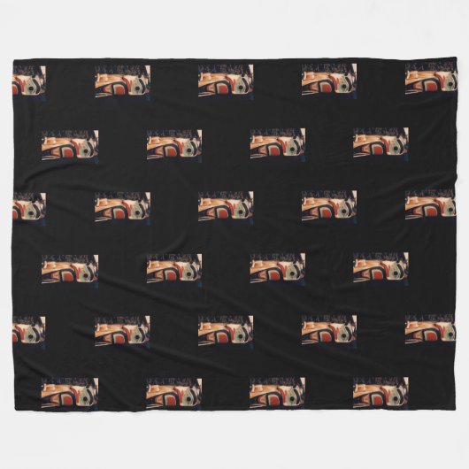 アラファンシースカ彫刻トーテムポール写真デザイン フリースブランケット (正面(横))