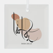 アラフアクバルモダン、アラビア書道、الله أكبر ガラスオーナメント (裏面)