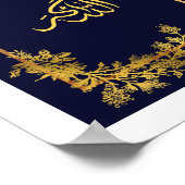 アラフ・アクバル（アラビア語の青と金色） ポスター (角)