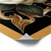 アラフAkbarアラビア語イスラム書道の花 ポスター (角)