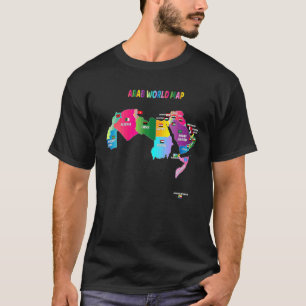 アラブカラフルル世界国旗の地図 Tシャツ