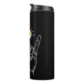 アラブユーハンドサインランゲージバタフライパズルパイ タンブラー (回転右)