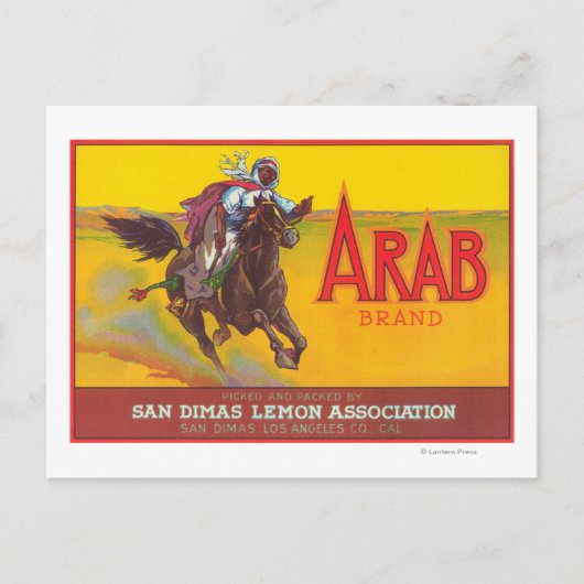 アラブレモンラベルサンディマス、カリフォルニア州 ポストカード (正面)