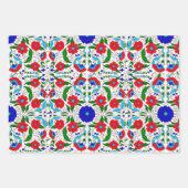 アラブ中東産フローラタイル模様 ラッピングペーパーシート (正面3)