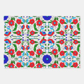 アラブ中東産フローラタイル模様 ラッピングペーパーシート (正面2)
