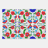 アラブ中東産フローラタイル模様 ラッピングペーパーシート (正面)