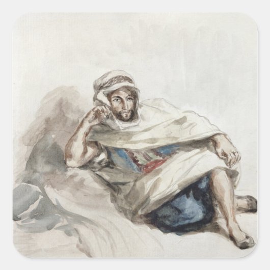 アラブ人坐像 スクエアシール (正面)