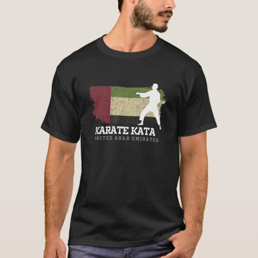 アラブ統一されたエミレーツ空手カタ武術アーツカラ Tシャツ (正面)