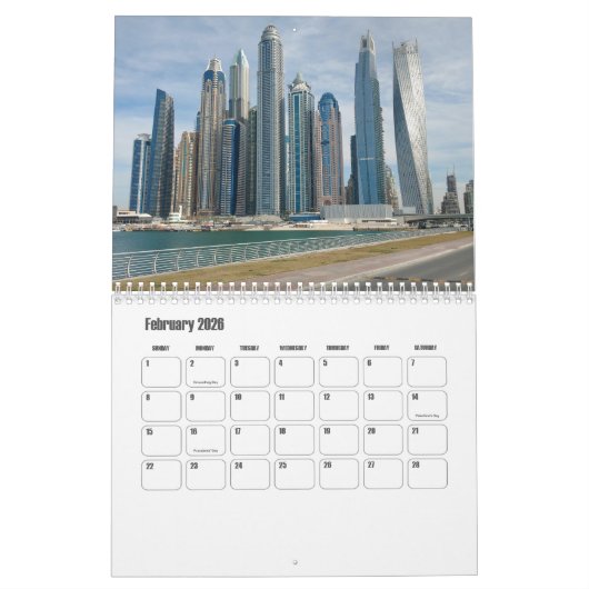 アラブ統一された首長国のカレンダー カレンダー (2月 2026)