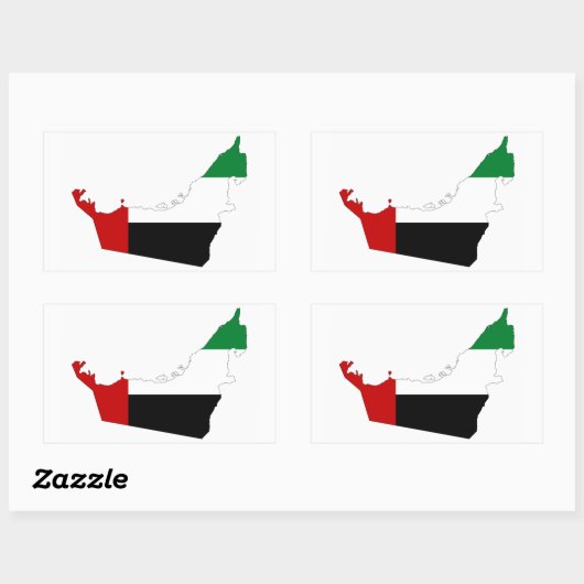 アラブ統一された首長国の国旗の地図の形の記号 長方形シール (シート)