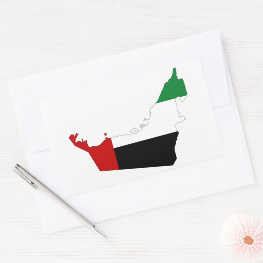 アラブ統一された首長国の国旗の地図の形の記号 長方形シール (封筒)