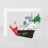 アラブ統一された首長国の地図 ポストカード (正面/裏面)