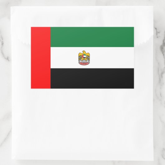 アラブ統一された首長国連邦国旗とエンブレム 長方形シール (バッグ)