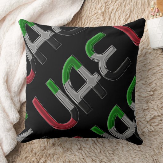 アラブ統一された首長国連邦国旗のタイポグラフィ土産 クッション (ブランケット)