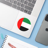 アラブ統一された首長国連邦国旗の丸いシール シール (ノートパソコンとiPhone)