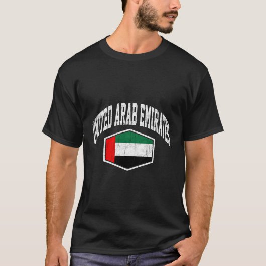 アラブ統一された首長国連邦国旗の背中合わせ Tシャツ (正面)