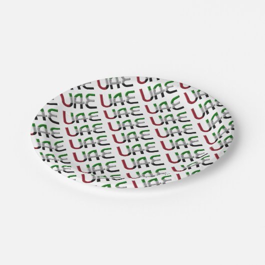 アラブ統一された首長国連邦国旗の色タイポグラフィ ペーパープレート (アングル)