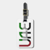 アラブ統一された首長国連邦国旗の色タイポグラフィ ラゲッジタグ (正面縦)