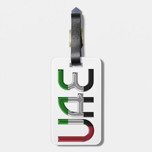 アラブ統一された首長国連邦国旗の色タイポグラフィ ラゲッジタグ (裏面縦)