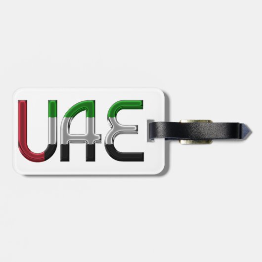 アラブ統一された首長国連邦国旗の色タイポグラフィ ラゲッジタグ (裏面横)