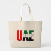 アラブ統一された首長国連邦国旗の色タイポグラフィ ラージトートバッグ (裏面)