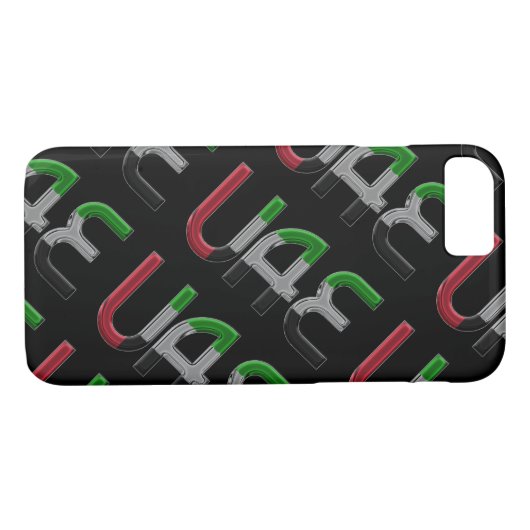 アラブ統一された首長国連邦国旗の色タイポグラフィ Case-Mate iPhoneケース (裏面(横))