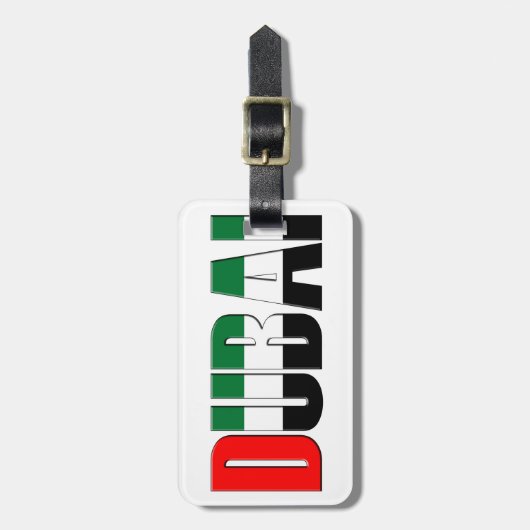 アラブ統一された首長国連邦国旗の色ドバイ ラゲッジタグ (正面縦)